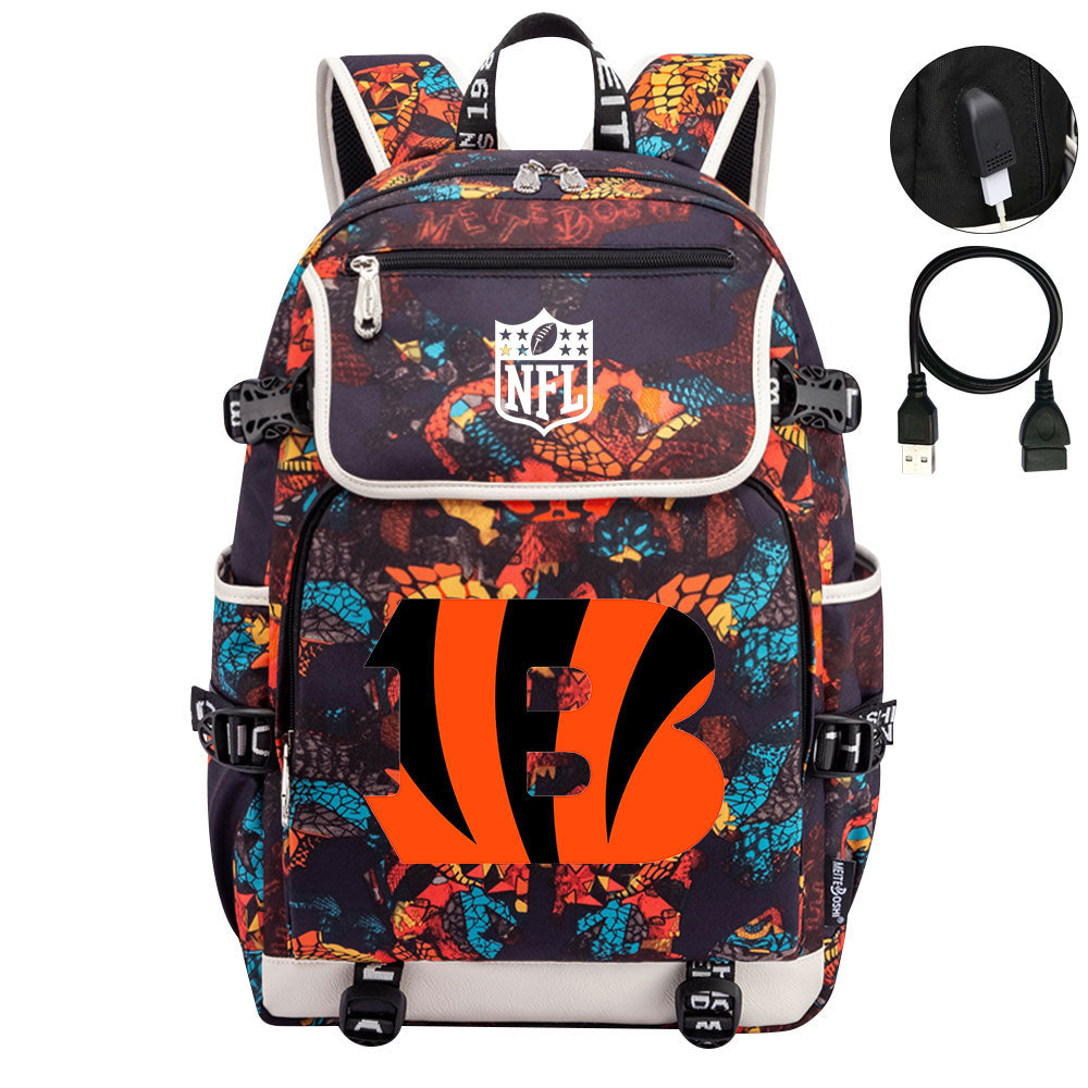 Cincinnati Bengals Football Team Rugby Backpack School Notebook Travel Bag