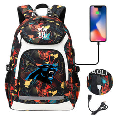 Carolina Panthers Football Rugby Backpack School Notebook Travel Bags With USB