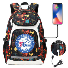Philadelphia 76ers Backpack School Notebook Travel Bags With USB