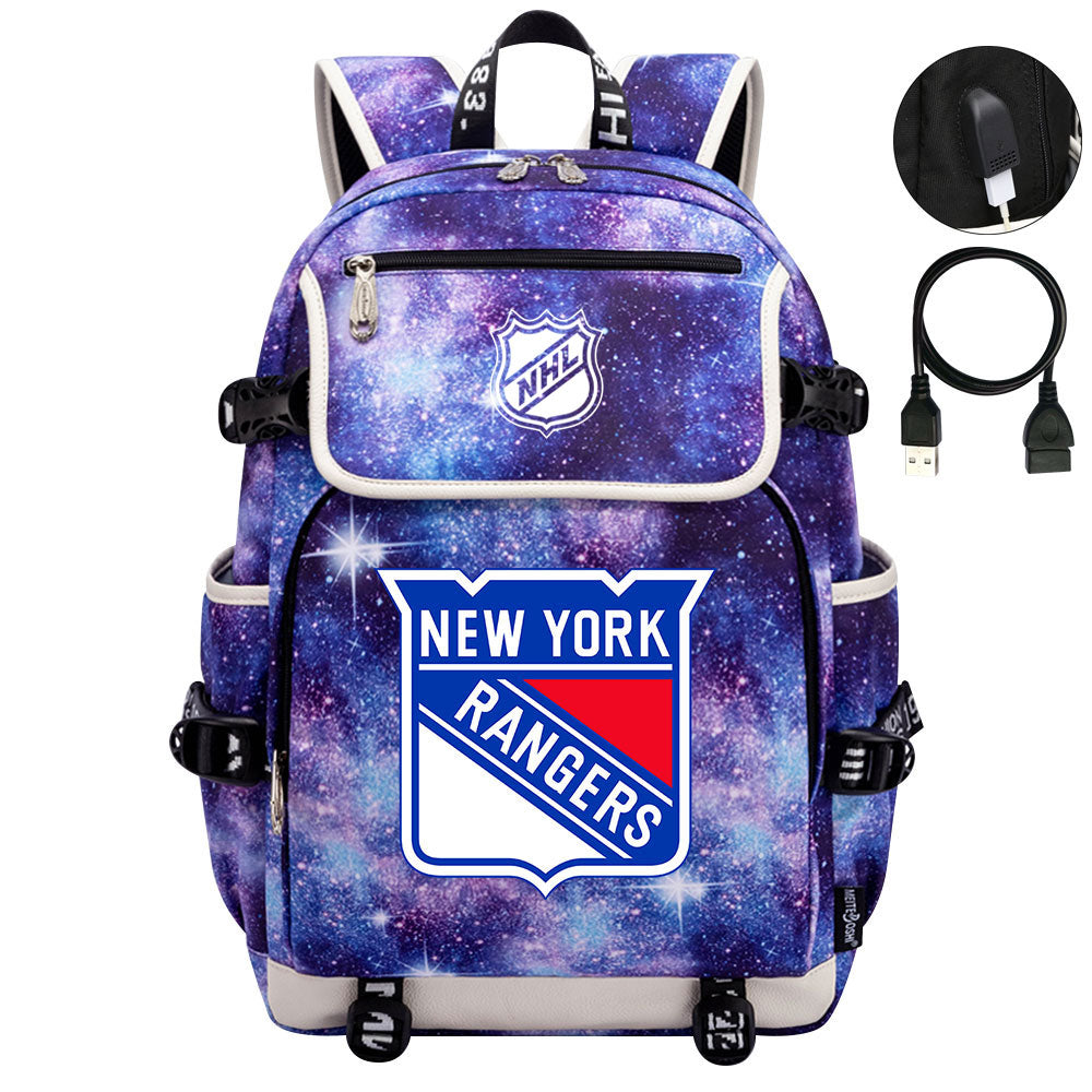 New York Rangers Hockey League Backpack School Notebook Travel Bag