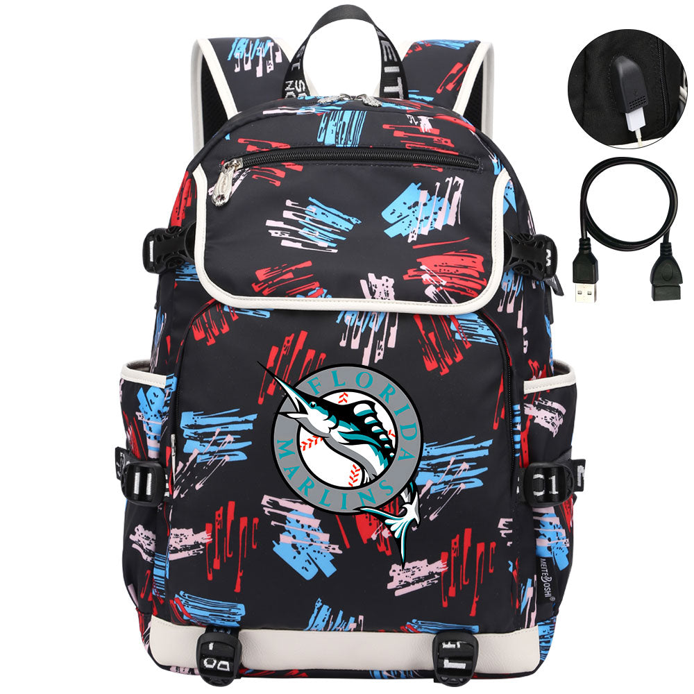 Florida Marlins Backpack School Notebook Travel Bags