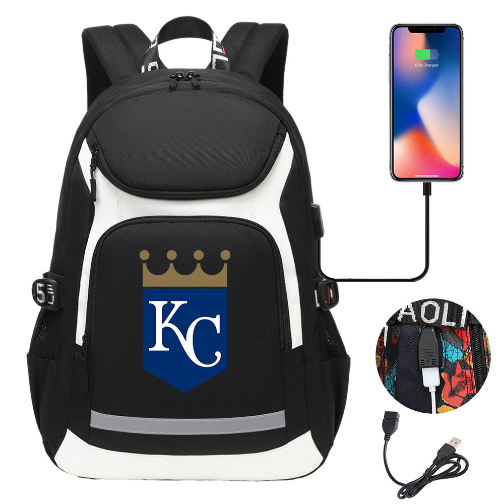 Kansas City Royals Backpack School Notebook Travel Bags With USB