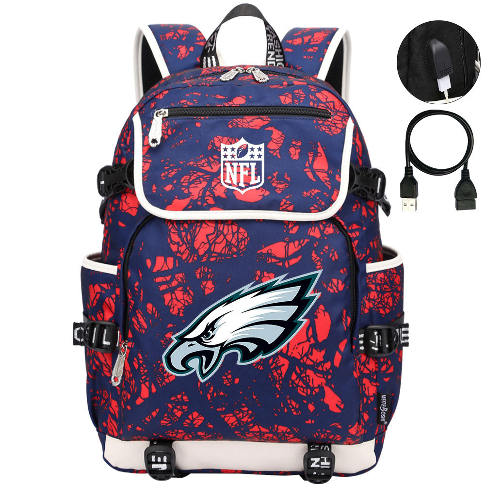 Philadelphia Eagles Football Rugby Backpack School Notebook Travel Bags