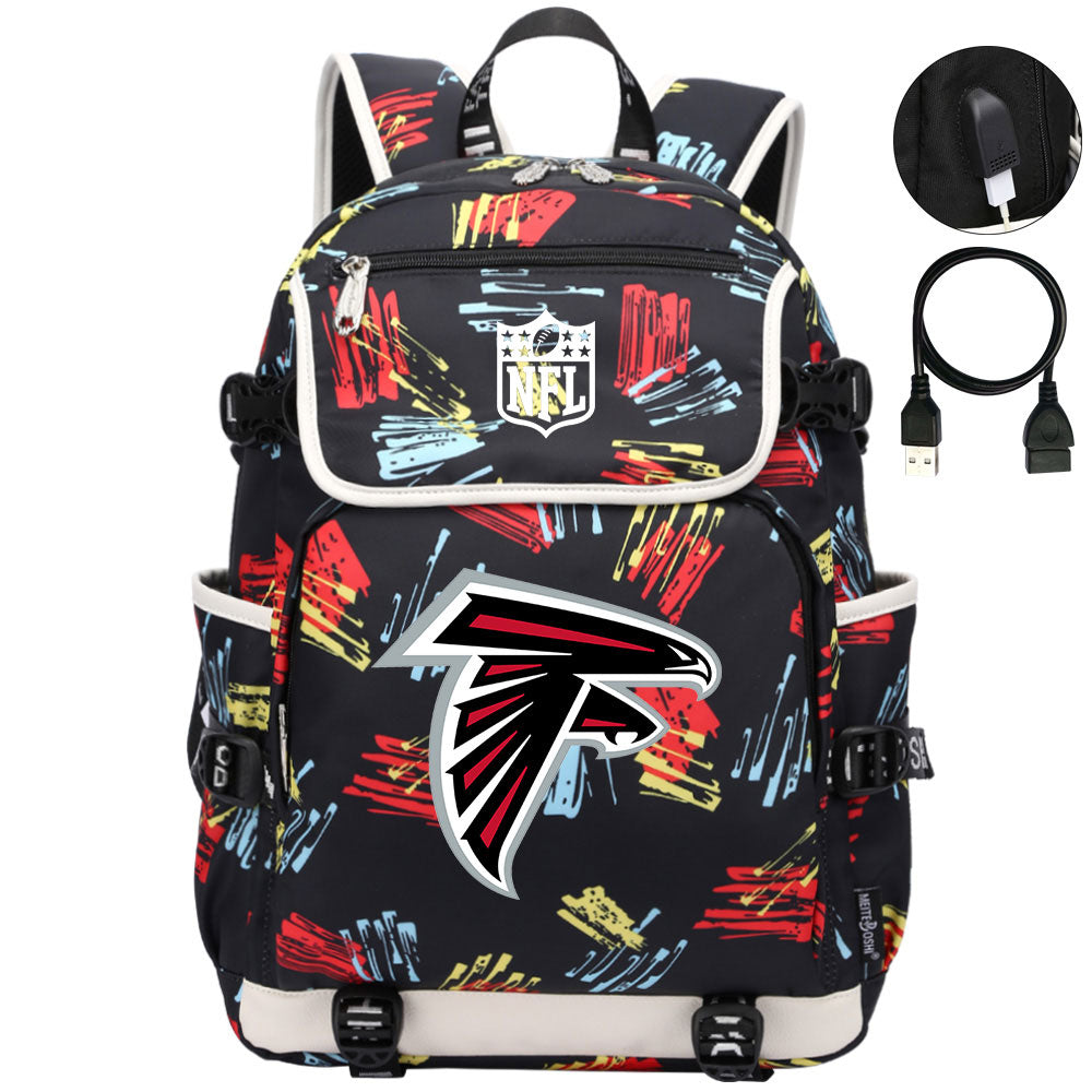 Atlanta Falcons Football Team Rugby Backpack School Notebook Travel Bag