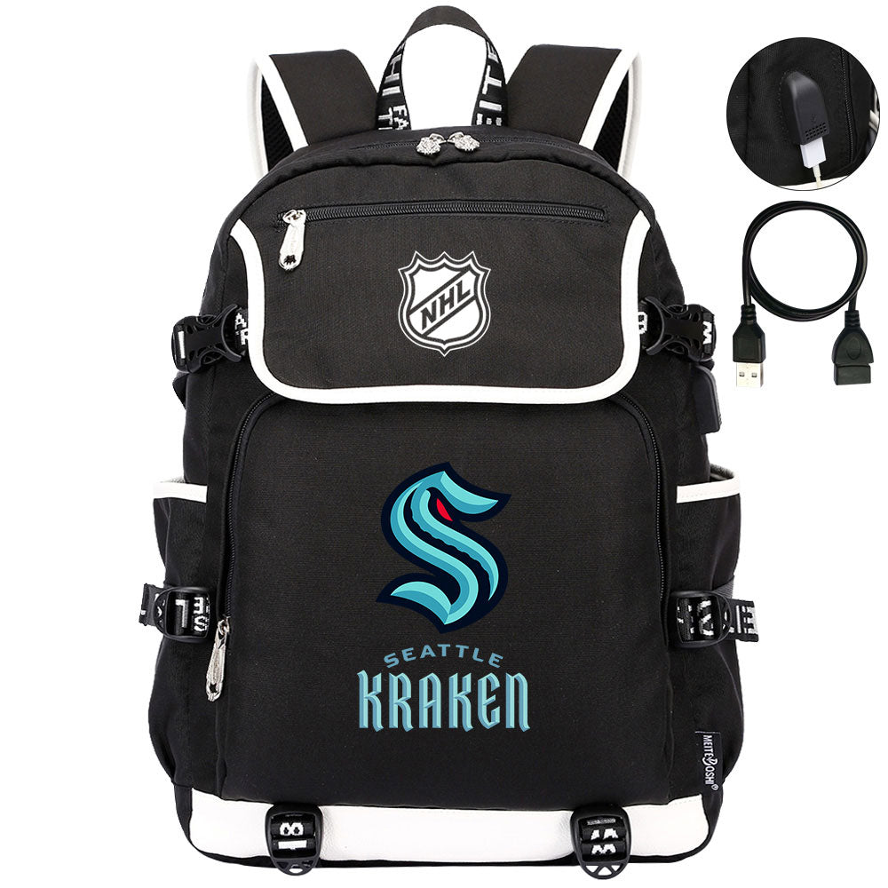 Seattle Kraken Hockey League Backpack School Notebook Travel Bags
