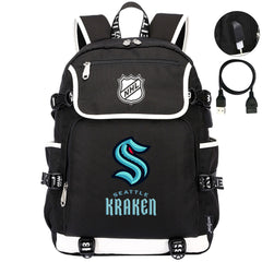 Seattle Kraken Hockey League Backpack School Notebook Travel Bags
