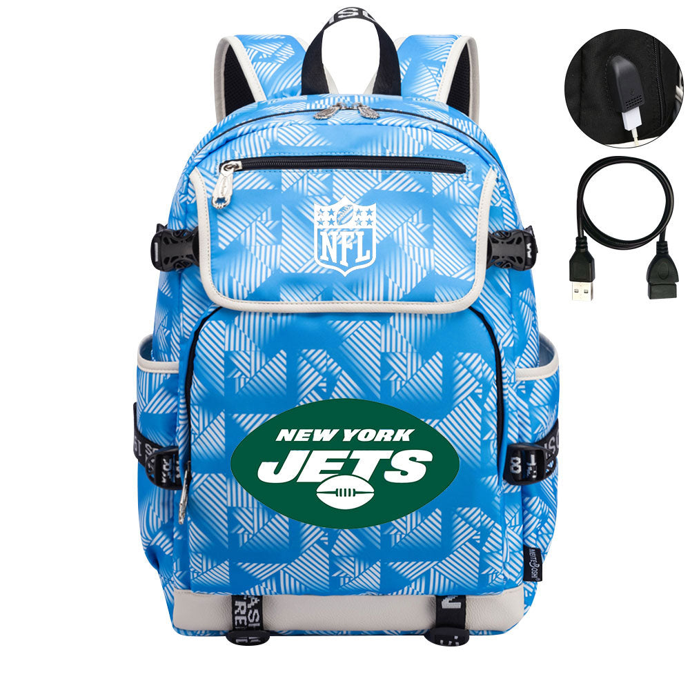 New York Jets Football Rugby Backpack School Notebook Travel Bags