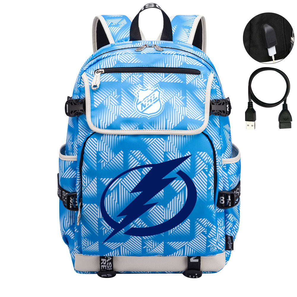 Tampa Bay Lightning Hockey League Backpack School Notebook Travel Bag