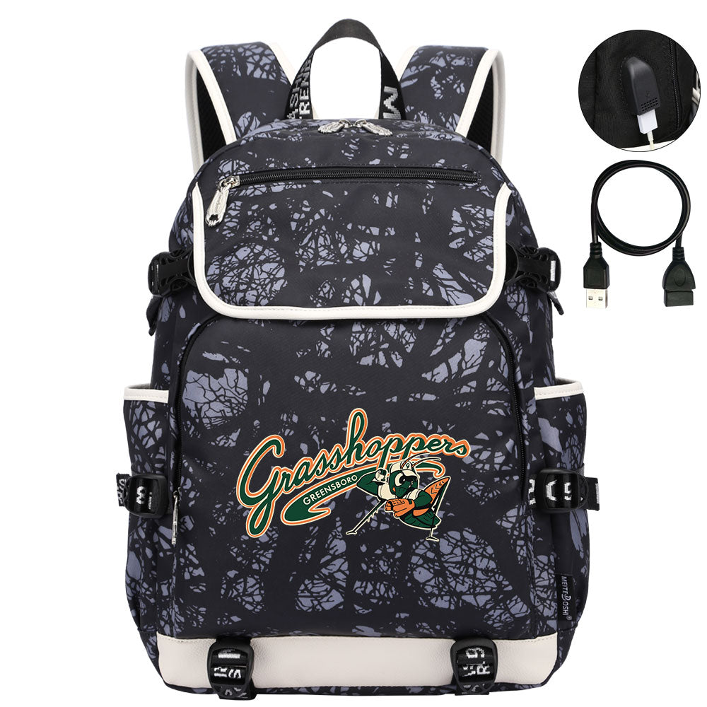 Greensboro Grasshoppers Backpack School Notebook Travel Bags