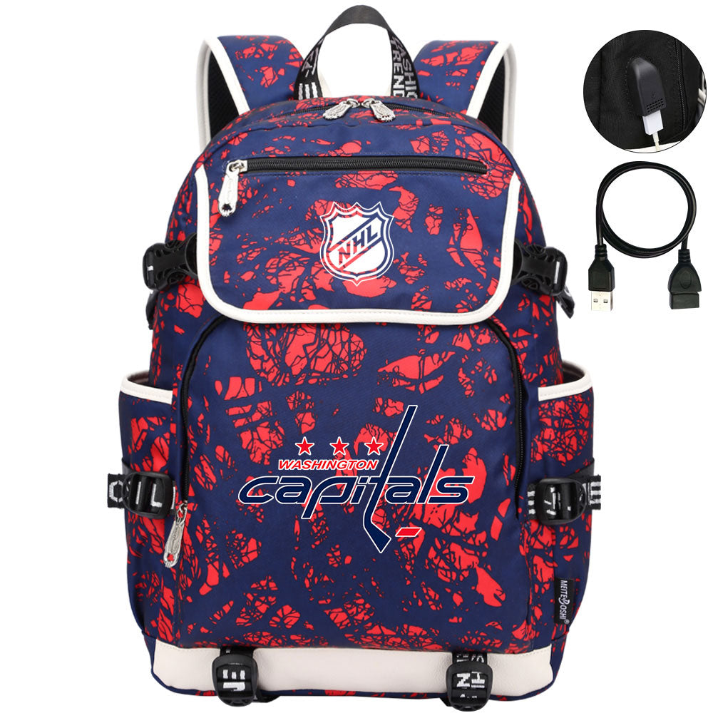 Washington Capitals Hockey League Backpack School Notebook Travel Bag