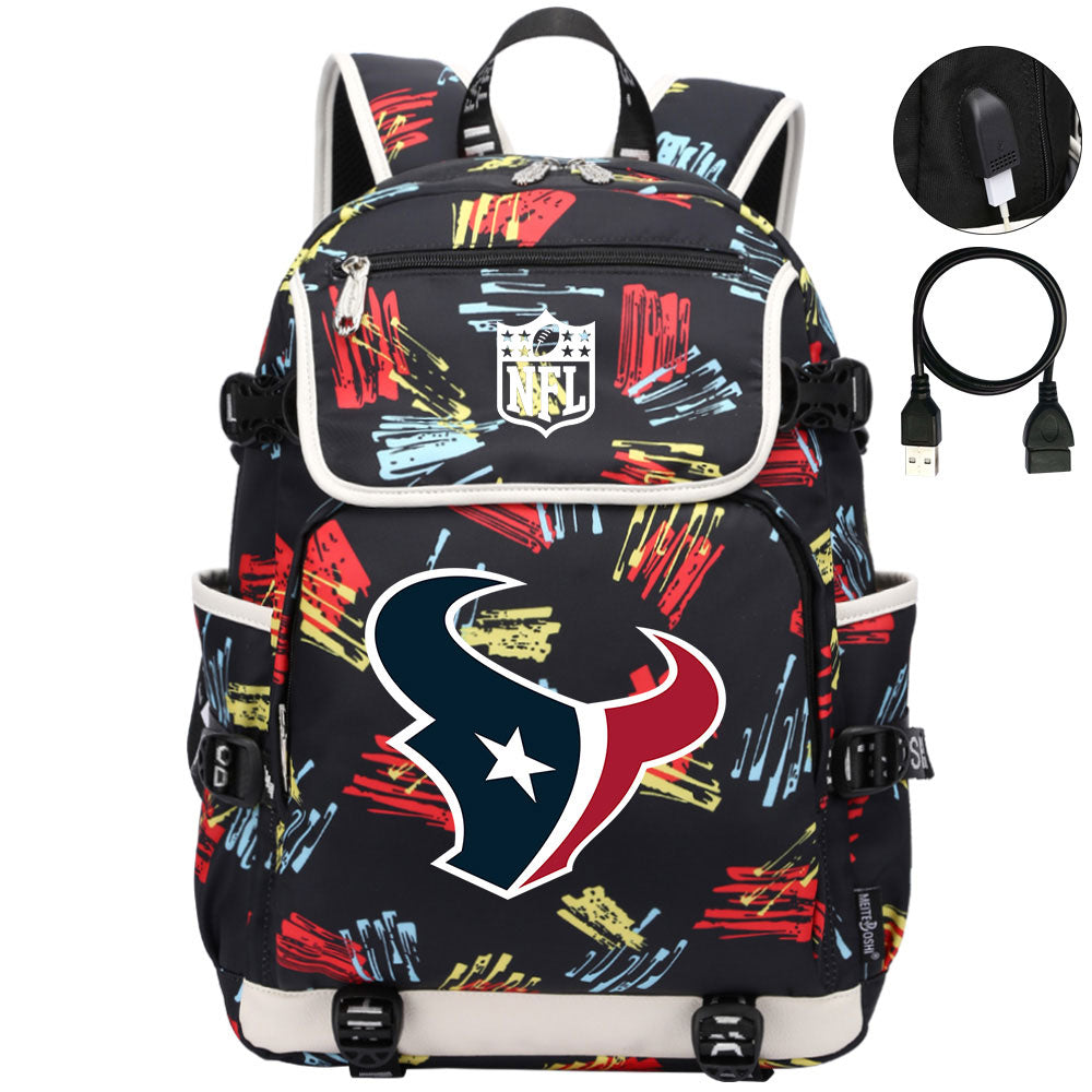 Houston Texans Hockey League Backpack School Notebook Travel Bag