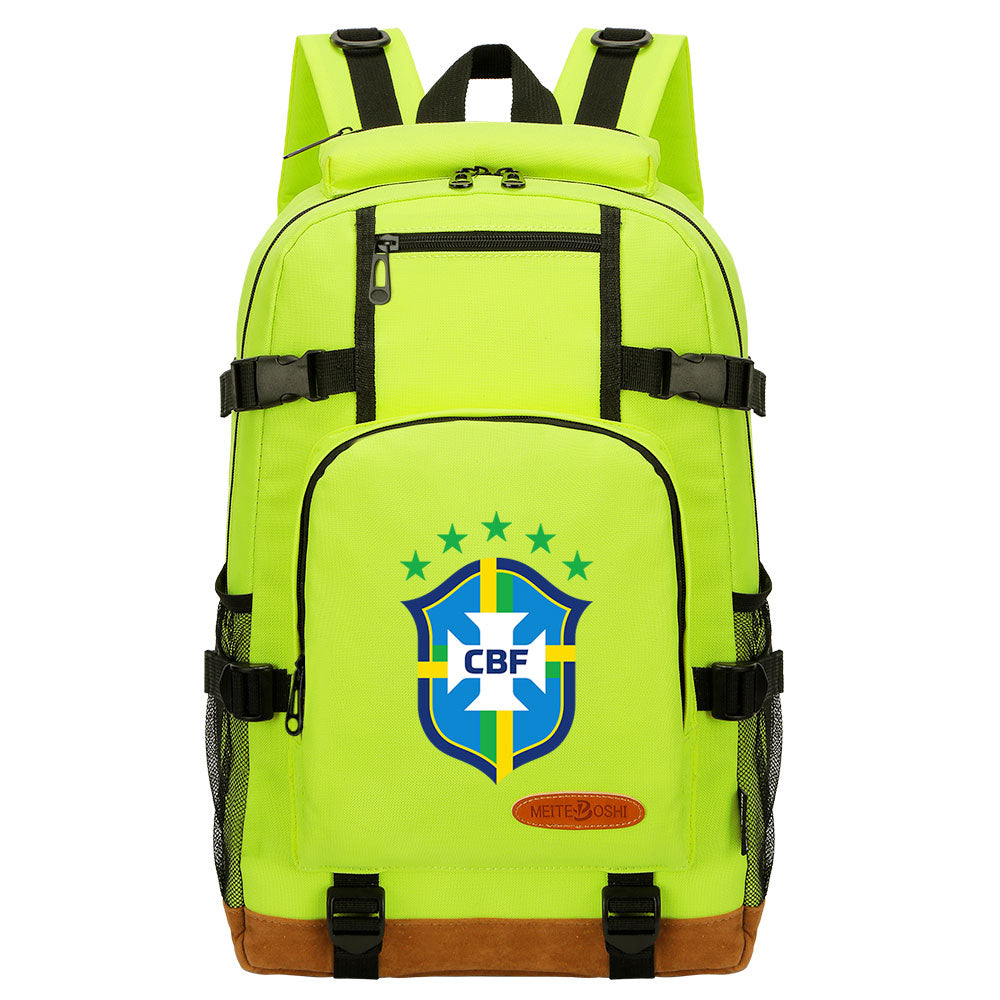 Brazil National Football Team Waterproof Backpack School Notebook Travel Bag