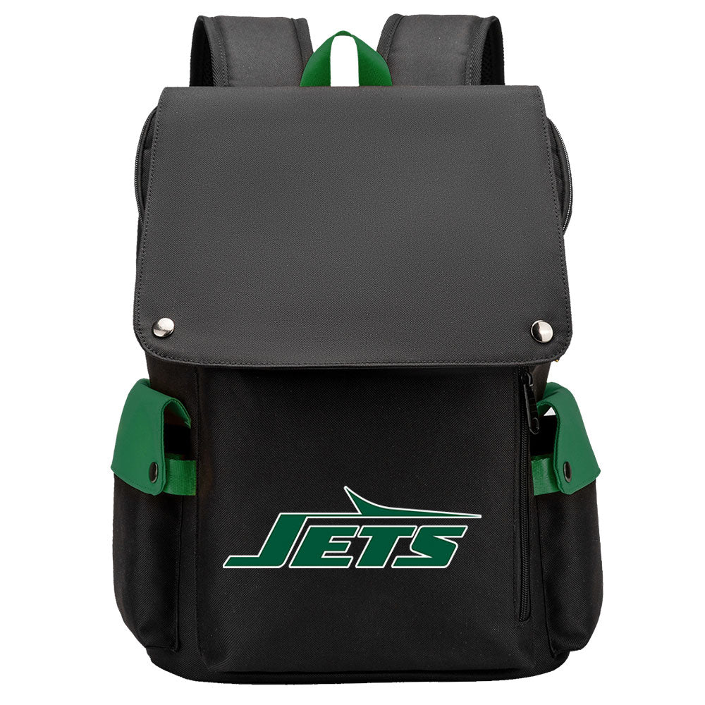 New York Jets Football Team Rugby Laptop Backpack Oxford School Bag