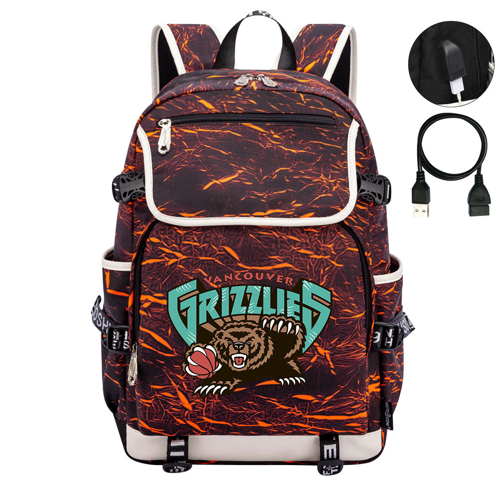 Vancouver Grizzlies Backpack School Notebook Travel Bags