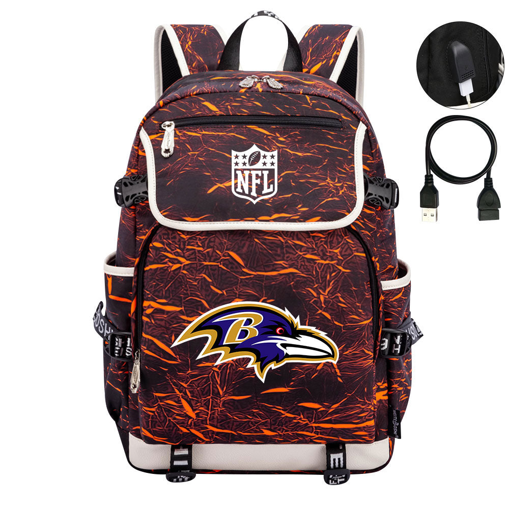 Baltimore Ravens Football Team Rugby Backpack School Notebook Travel Bag