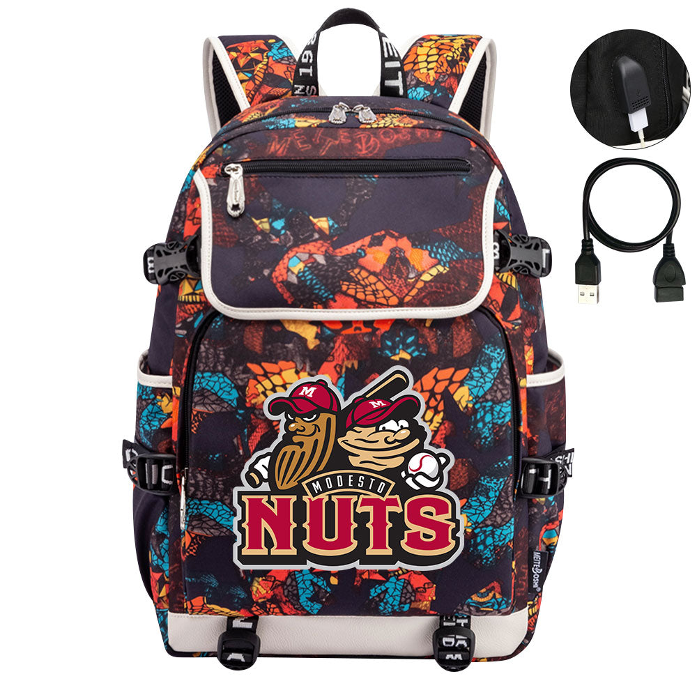 Modesto Nuts Backpack School Notebook Travel Bags