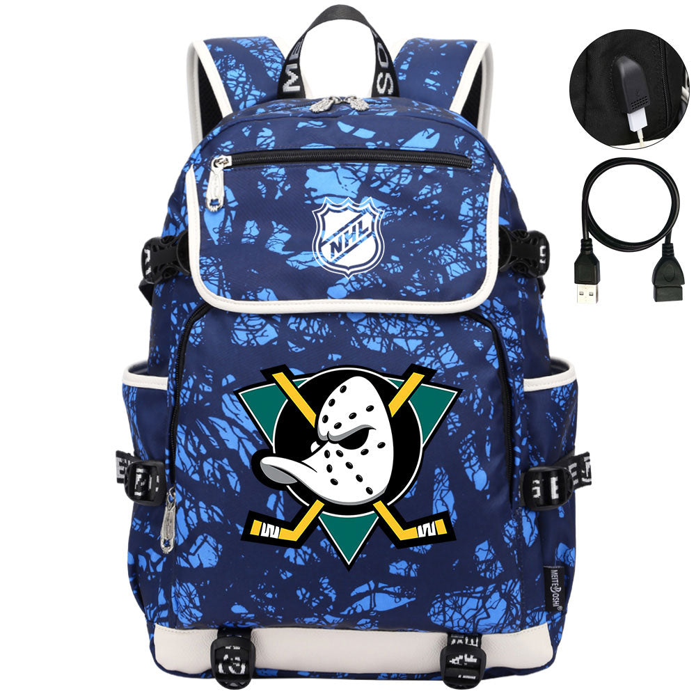 Anaheim Ducks Hockey Team Backpack School Notebook Travel Bags