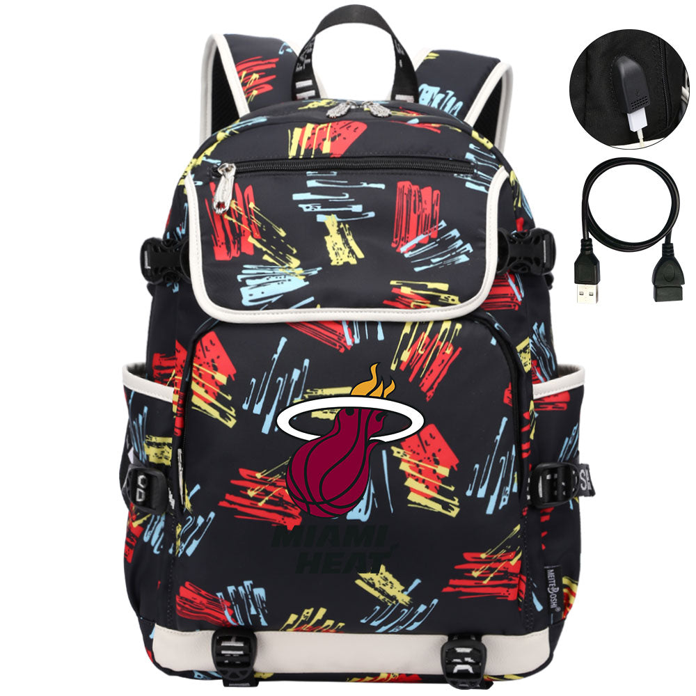 Miami Heat Backpack School Notebook Travel Bags
