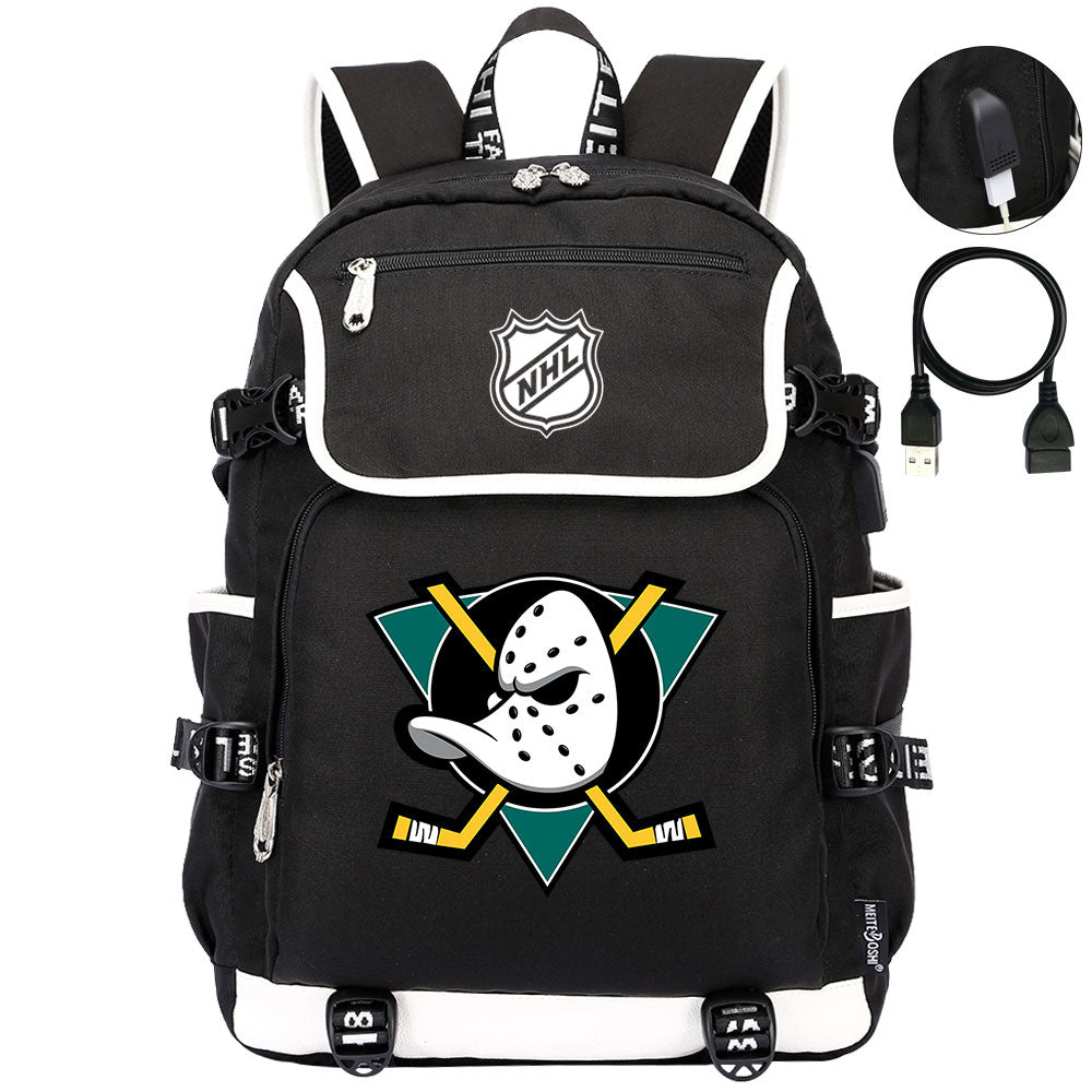 Anaheim Ducks Hockey Team Backpack School Notebook Travel Bags