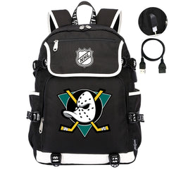 Anaheim Ducks Hockey Team Backpack School Notebook Travel Bags