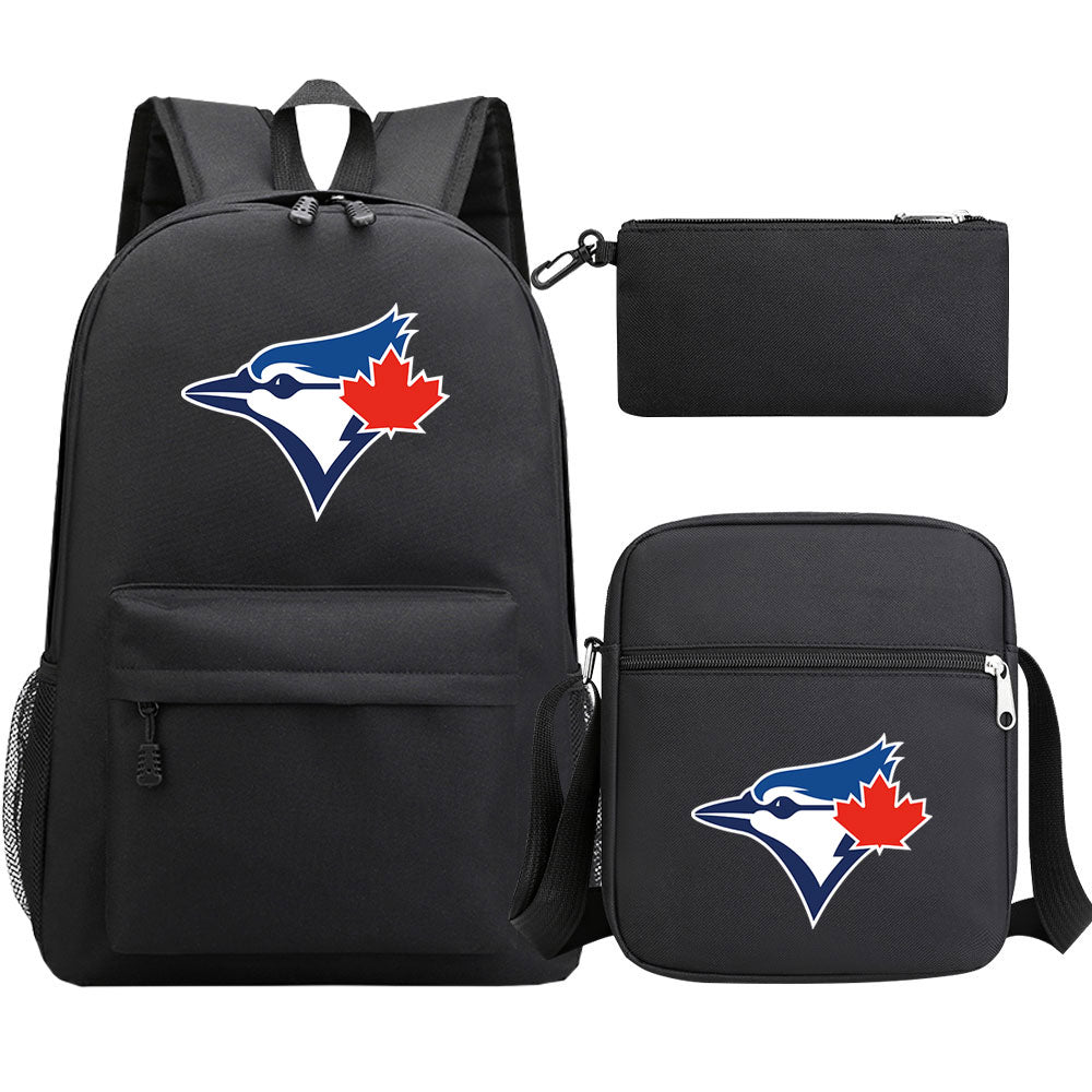 Toronto Blue Jays Baseball School Backpack Shoulder Bag Pencil Bags 3pcs Set