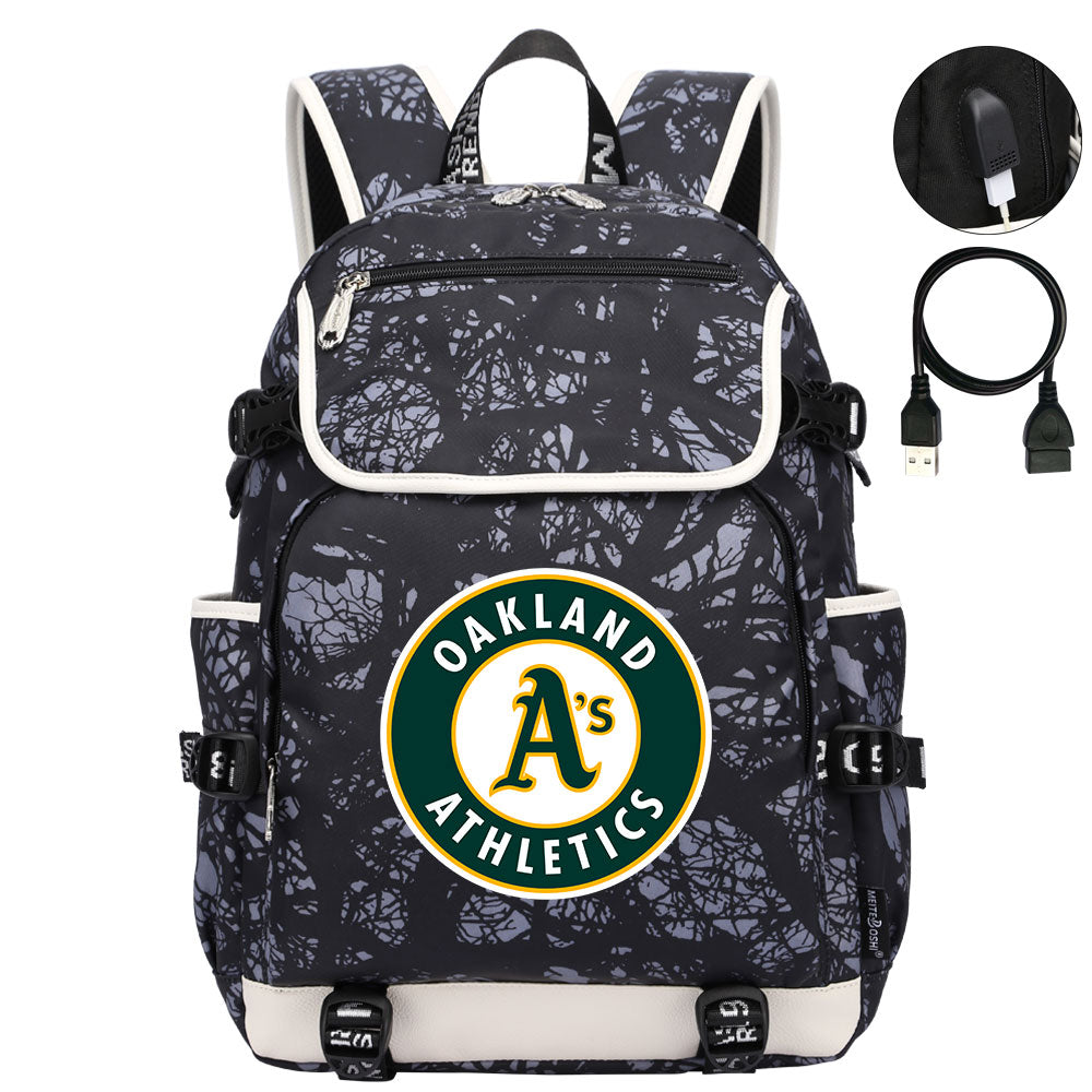 Oakland Athletics Backpack School Notebook Travel Bags