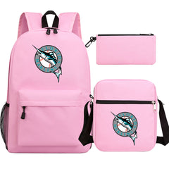 Florida Marlins Baseball School Backpack Shoulder Bag Pencil Bags 3pcs Set