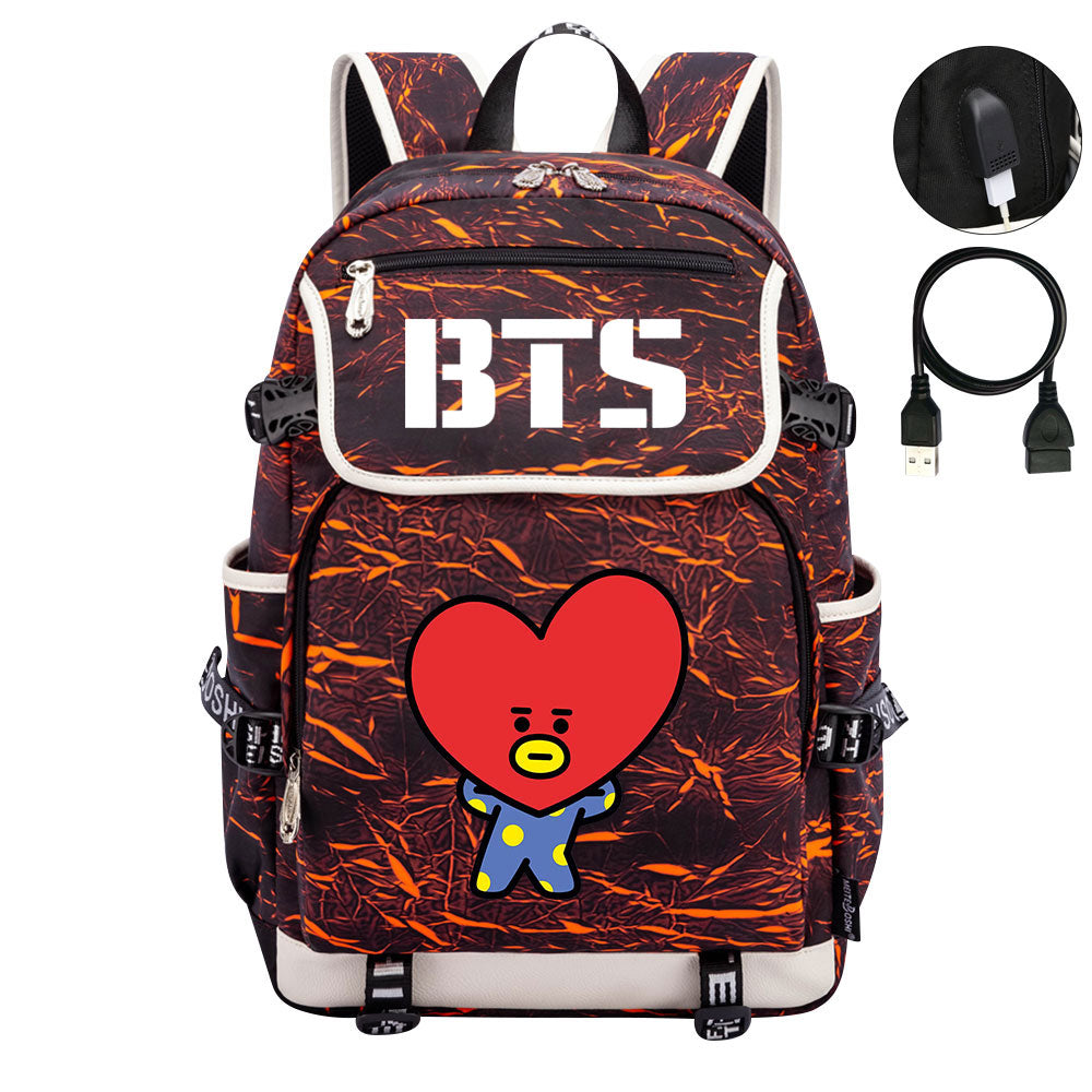 BTS TATA Backpack School Notebook Travel Bags