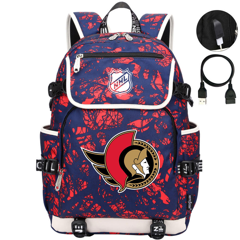 Ottawa Senators Hockey League Backpack School Notebook Travel Bags
