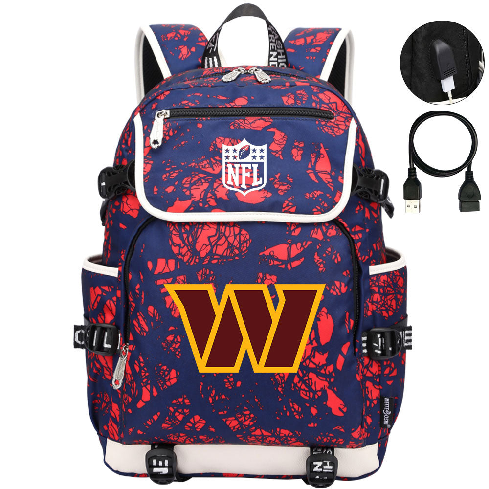 Washington Commanders Football Rugby Backpack School Notebook Travel Bags