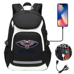 New Orleans Pelicans Backpack School Notebook Travel Bags With USB