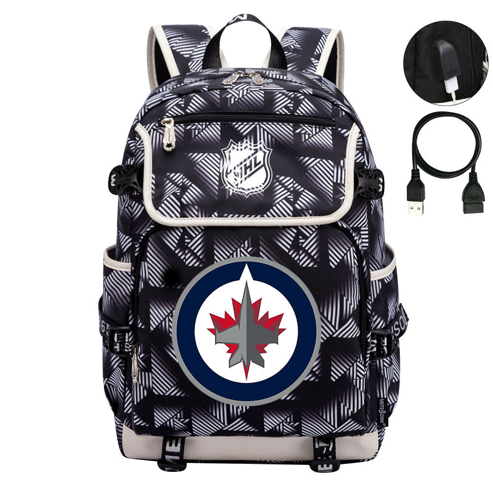 Winnipeg Jets Hockey League Backpack School Notebook Travel Bag