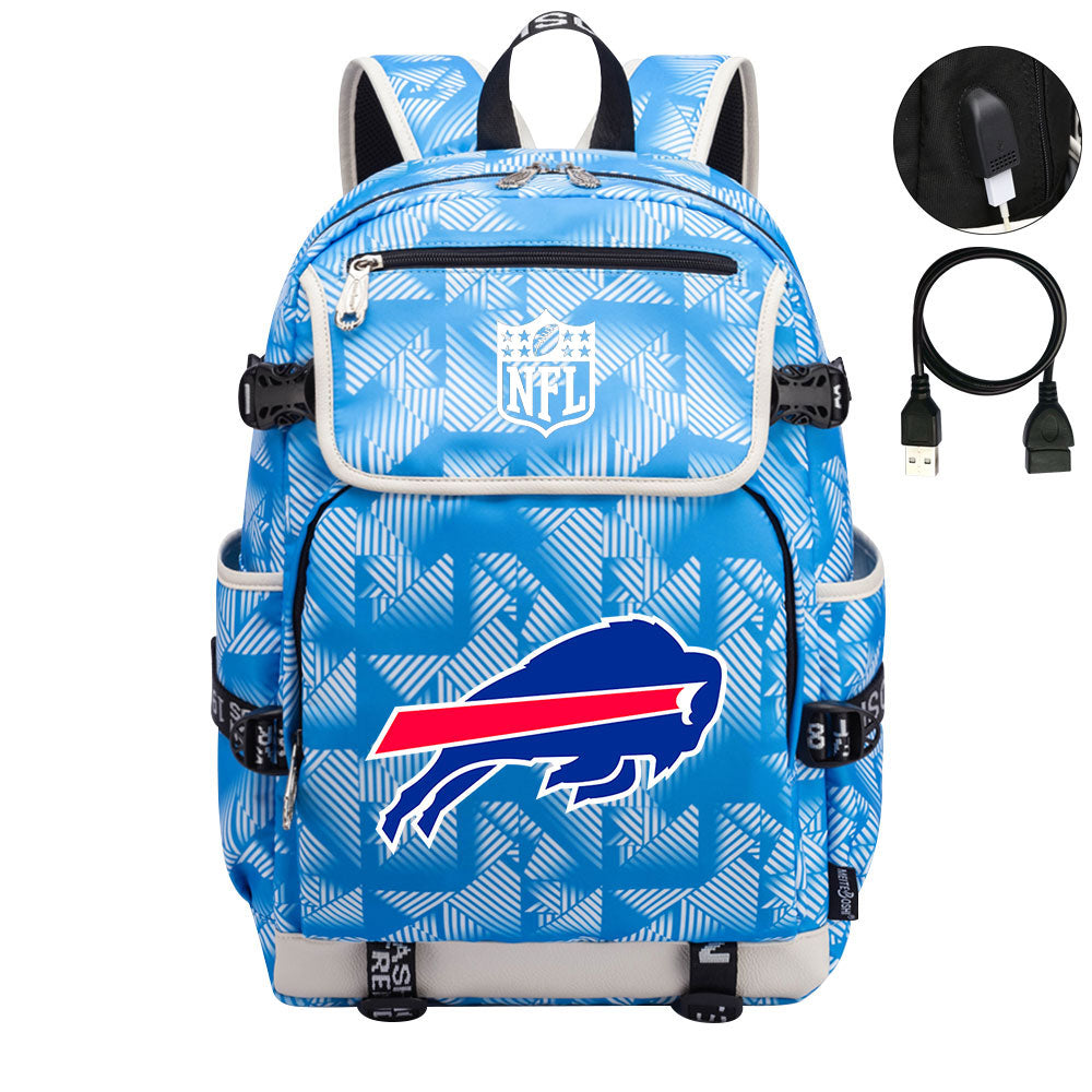 Buffalo Bills Football Team Rugby Backpack School Notebook Travel Bag