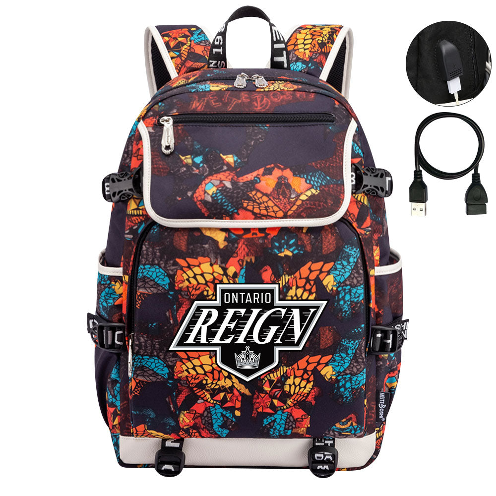 Ontario Reign Hockey League Backpack School Notebook Travel Bag
