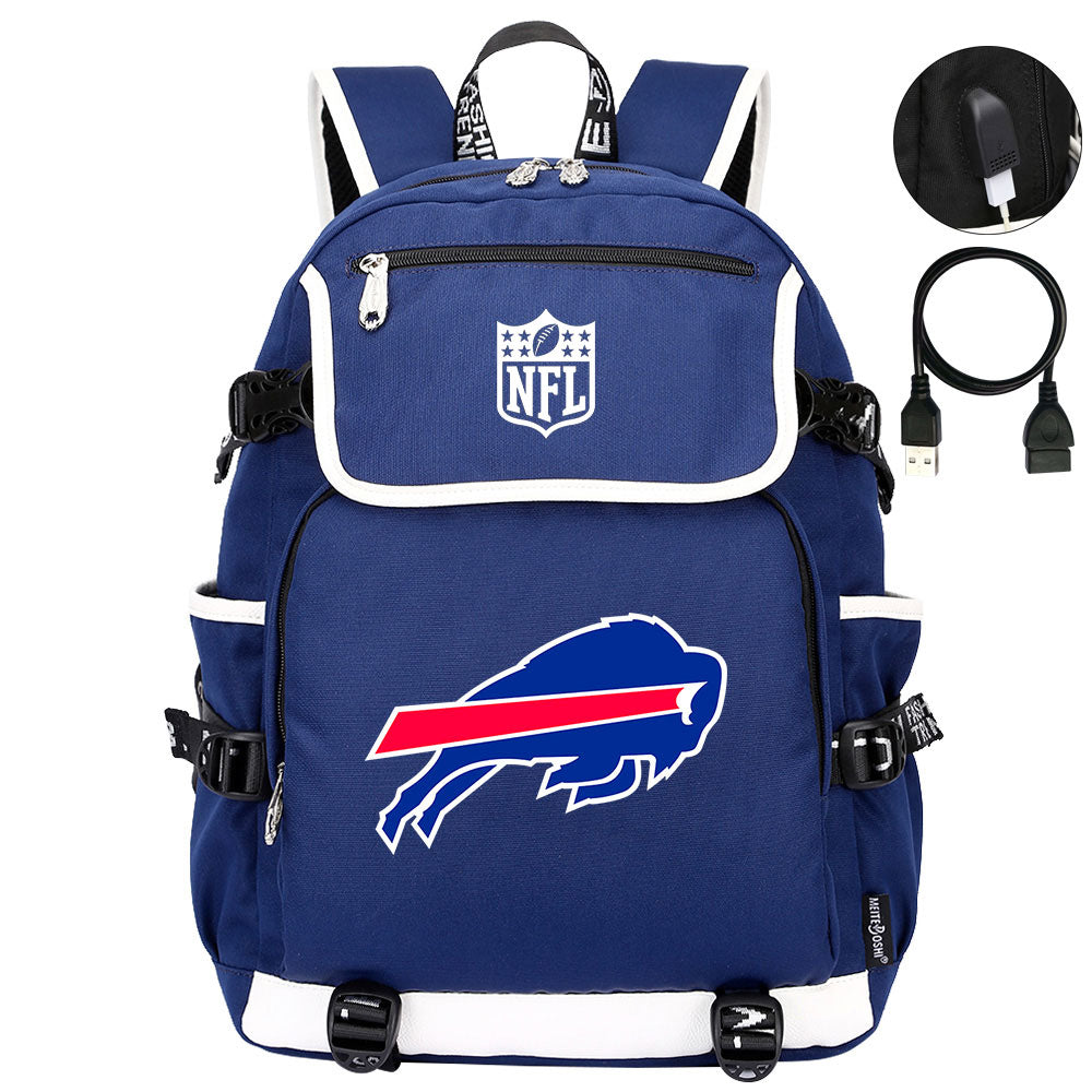 Buffalo Bills Football Team Rugby Backpack School Notebook Travel Bag