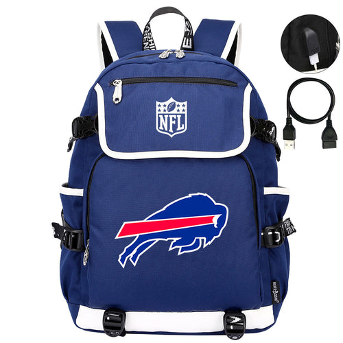 Buffalo Bills Football Team Rugby Backpack School Notebook Travel Bag