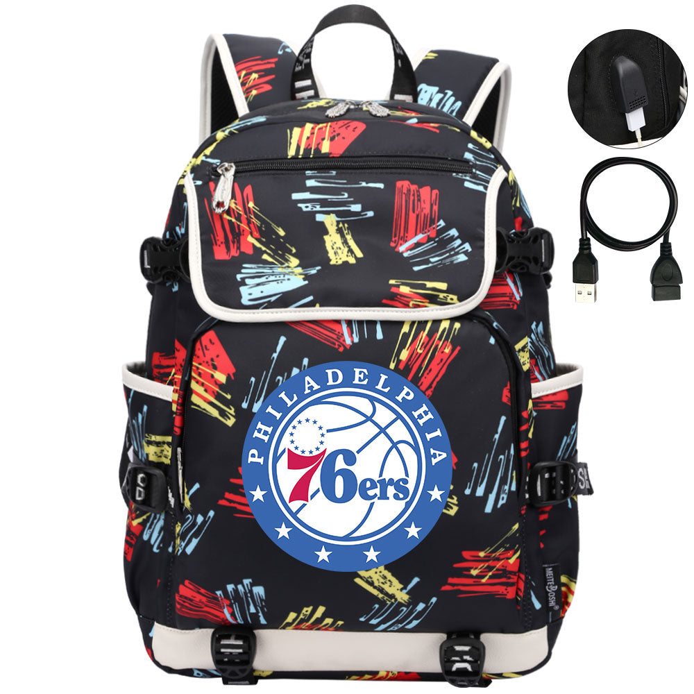 Philadelphia 76ers Backpack School Notebook Travel Bags
