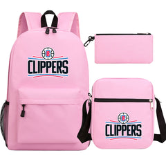 Los Angeles Clippers Basketball School Backpack Shoulder Bag Pencil Bags 3pcs Set