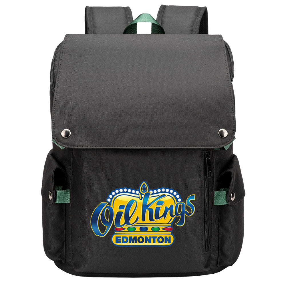 Edmonton Oil Kings Hockey Team School Backpack Oxford Laptop Bag