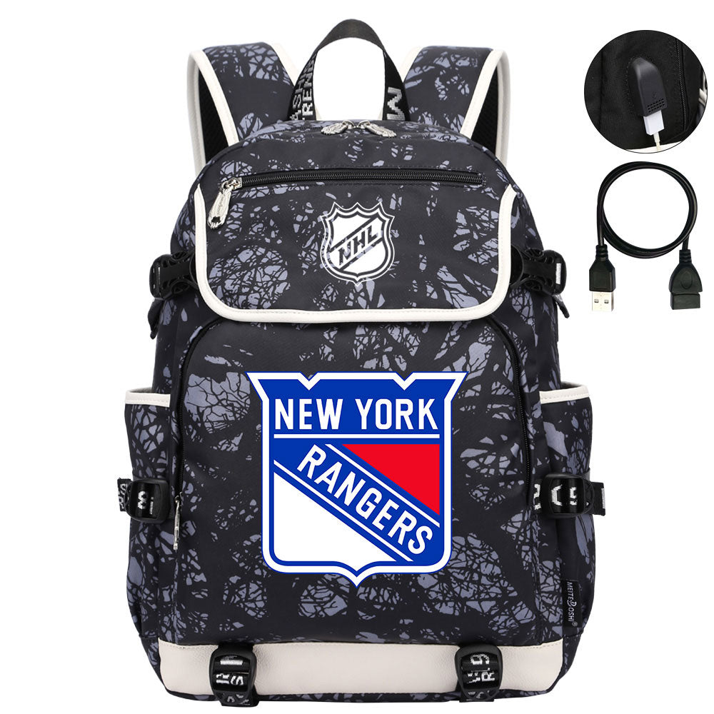 New York Rangers Hockey League Backpack School Notebook Travel Bag