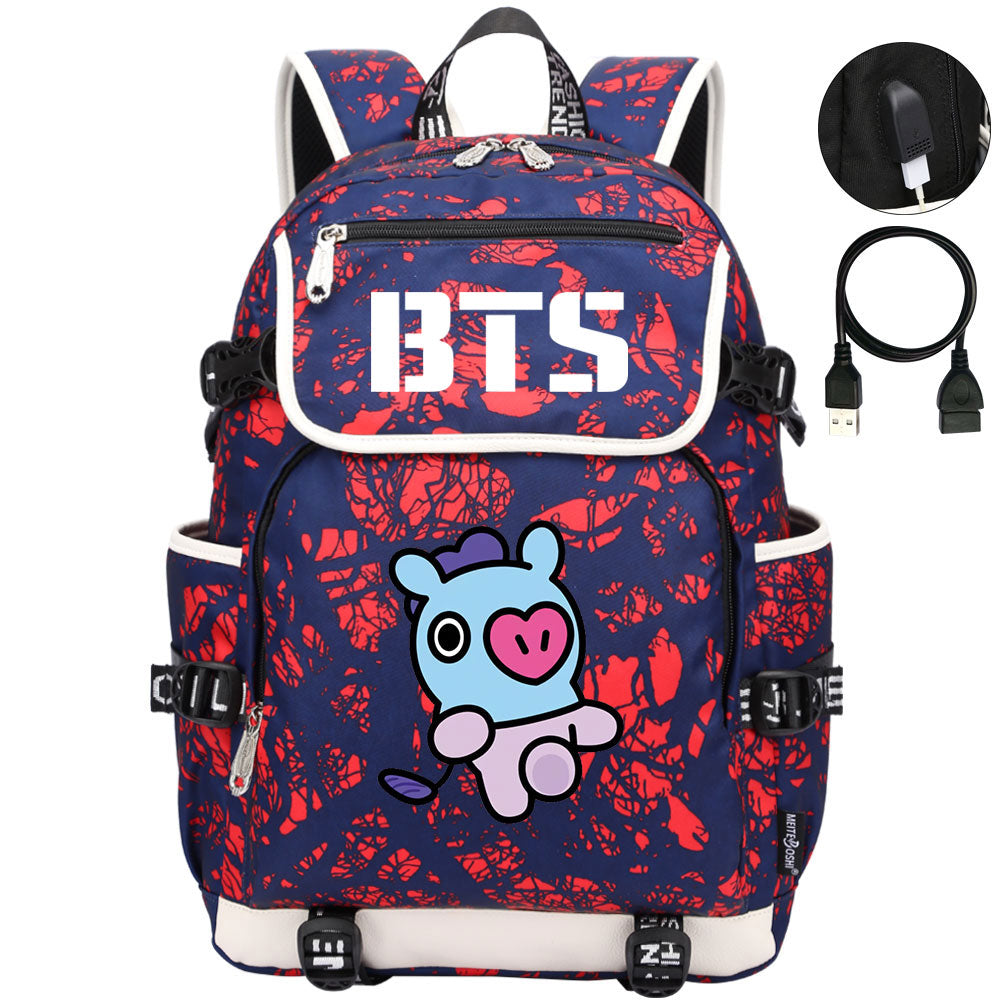BTS Mang Backpack School Notebook Travel Bags