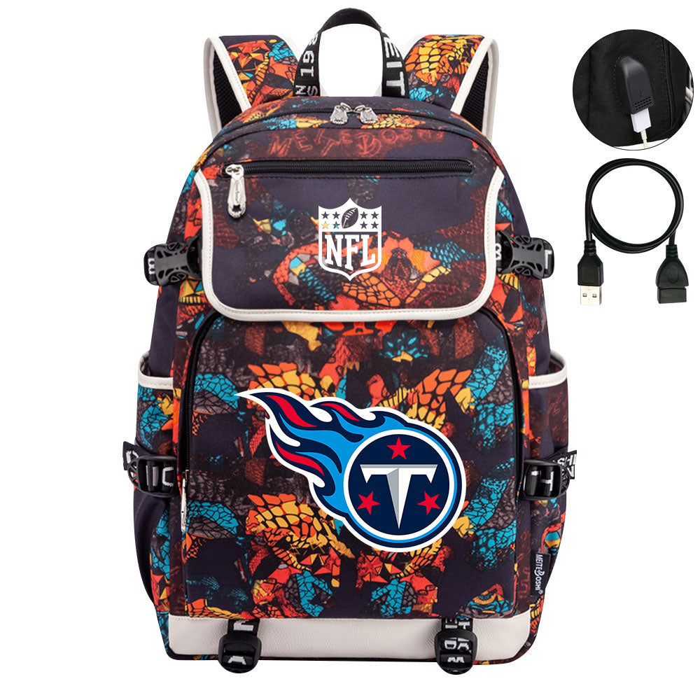 Tennessee Titans Football Rugby Backpack School Notebook Travel Bags