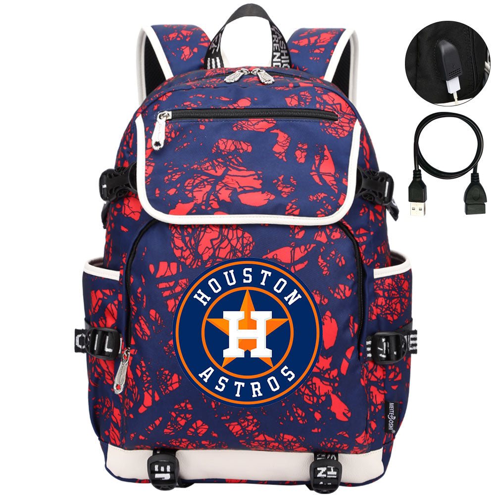Houston Astros Backpack School Notebook Travel Bags