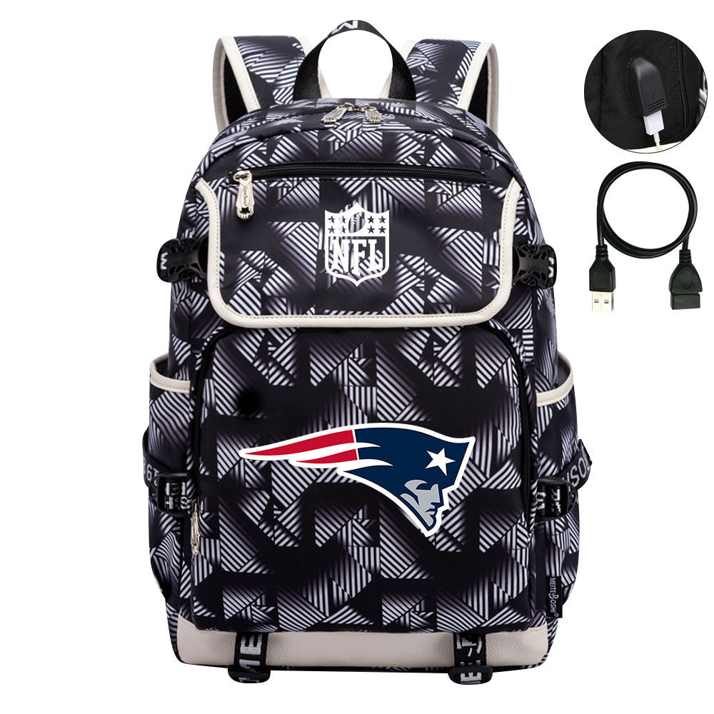New England Patriots Football Rugby Backpack School Notebook Travel Bags