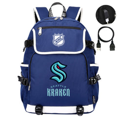 Seattle Kraken Hockey League Backpack School Notebook Travel Bags