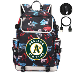 Oakland Athletics Backpack School Notebook Travel Bags