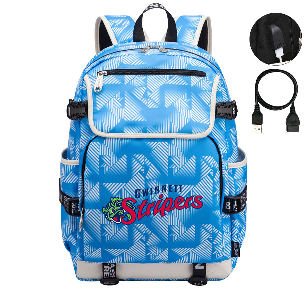 Gwinnett Stripers Backpack School Notebook Travel Bags