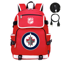 Winnipeg Jets Hockey League Backpack School Notebook Travel Bag