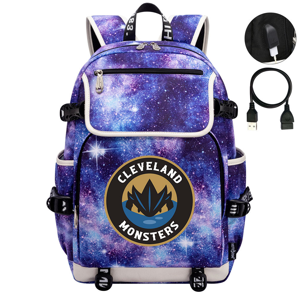 Cleveland Monsters Hockey League Backpack School Notebook Travel Bag