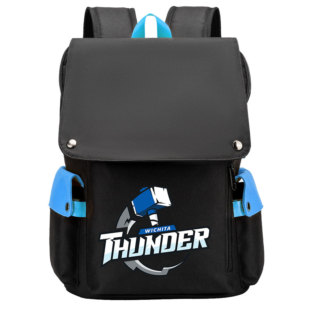 Wichita Thunder Hockey Team School Backpack Oxford Laptop Bag